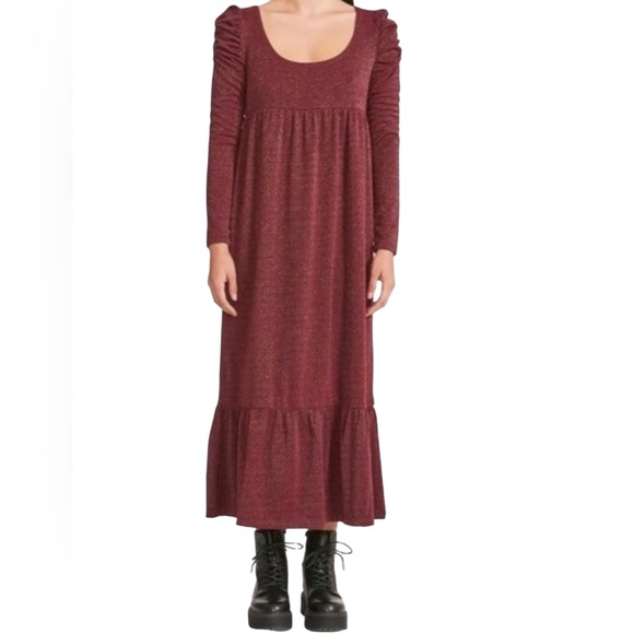 NWT Betsey Johnson Tawny Port Metallic Knit Midi Dress Small - Picture 1 of 3